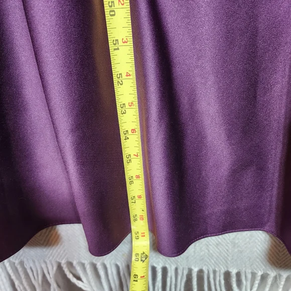 Vintage Stenay Plum Purple Glass Beaded 100% Silk Maxi Dress Womens Size 14 - Picture 9 of 15